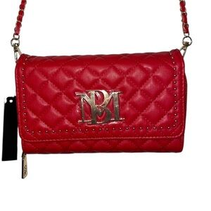 ❤️ Badgley Mischka Red Quilted Crossbody – Bold, Glam, Chic